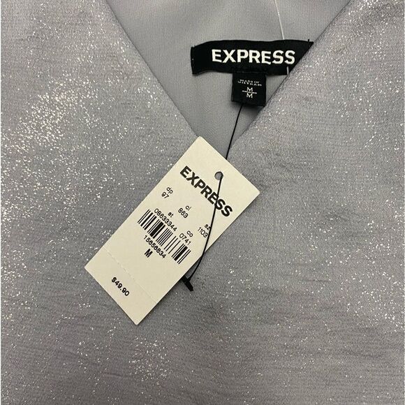 NWT EXPRESS Silver Shimmer Tank Top - Picture 3 of 4